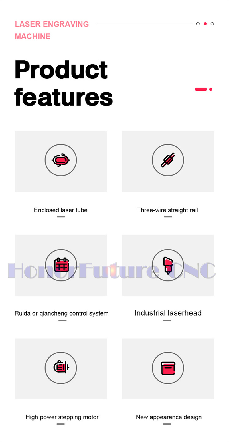 Ruida System Laser 6090/Laser 6090 Cutting Engraving Machine/Laser CO2 6090 Machine For Crystal 100W With Stepper Motor