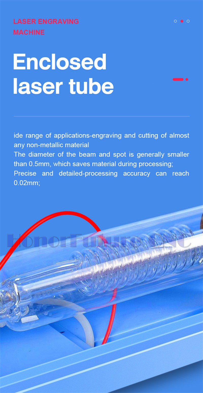 Ruida System Laser 6090/Laser 6090 Cutting Engraving Machine/Laser CO2 6090 Machine For Crystal 100W With Stepper Motor