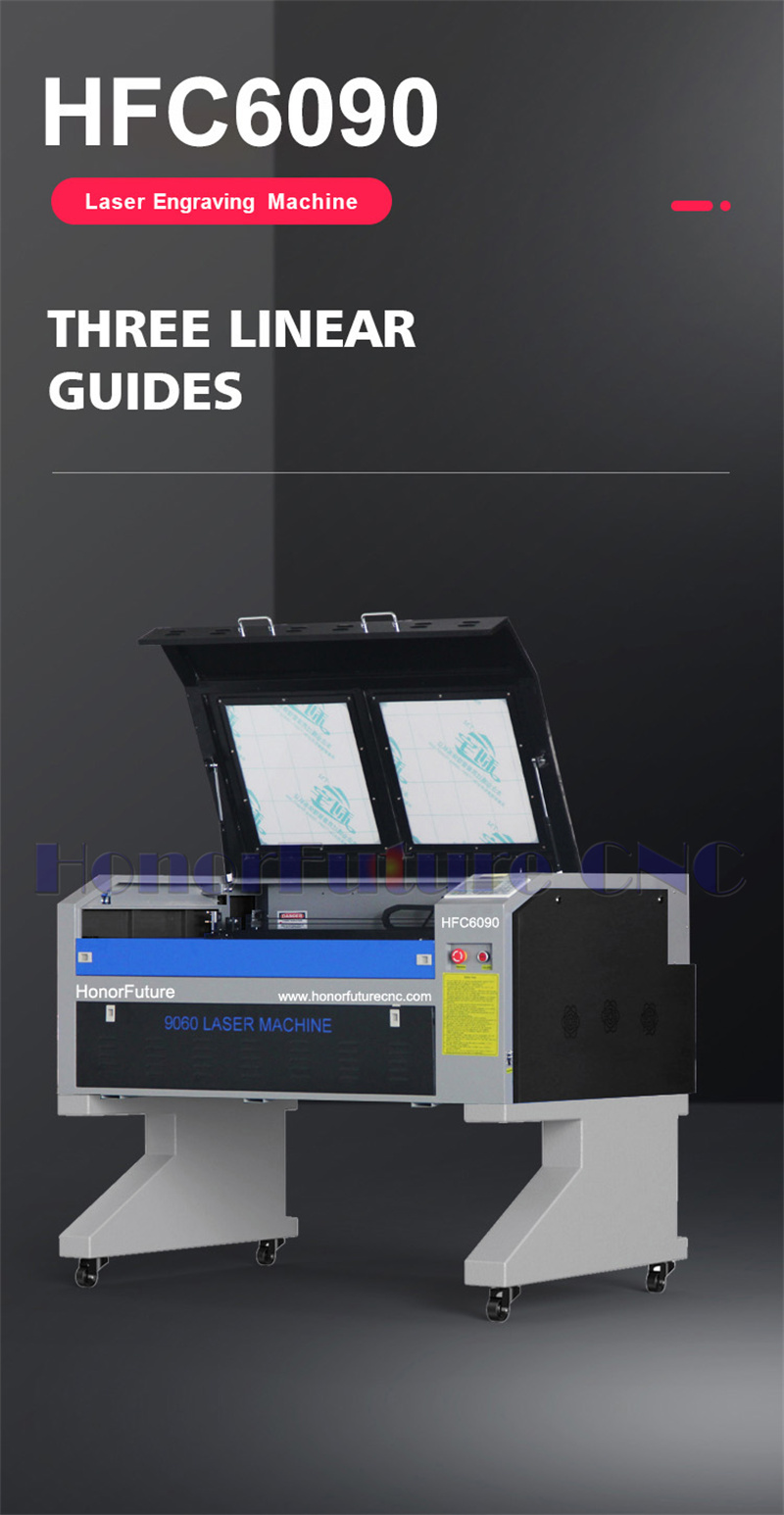 Ruida System Laser 6090/Laser 6090 Cutting Engraving Machine/Laser CO2 6090 Machine For Crystal 100W With Stepper Motor