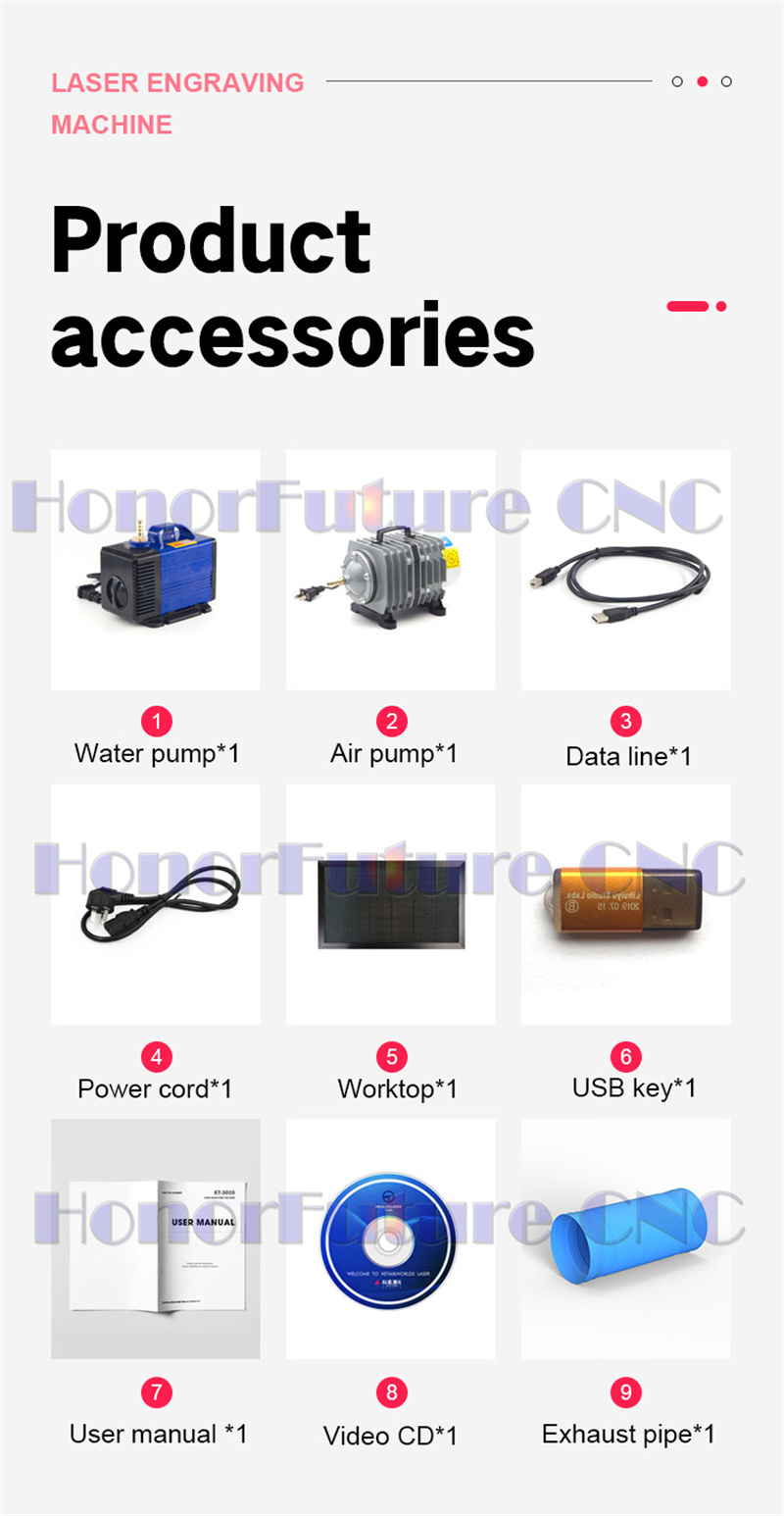 Ruida System Laser 6090/Laser 6090 Cutting Engraving Machine/Laser CO2 6090 Machine For Crystal 100W With Stepper Motor