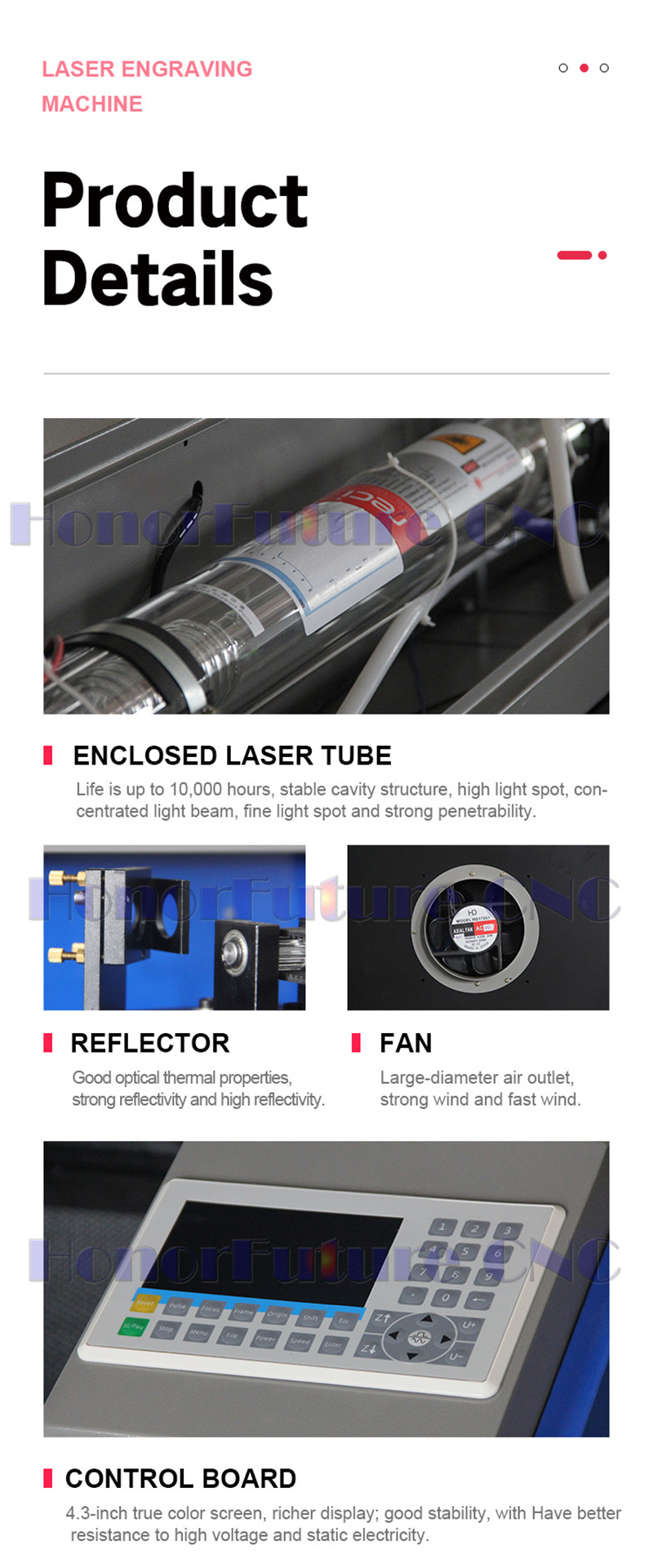 Ruida System Laser 6090/Laser 6090 Cutting Engraving Machine/Laser CO2 6090 Machine For Crystal 100W With Stepper Motor